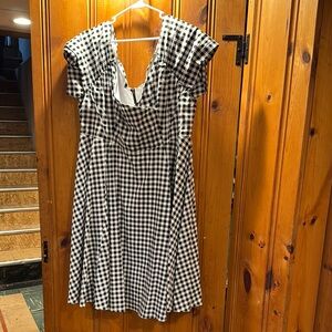 Black and White Checkered Swing Dress